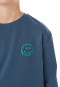 Schlafanzug lang Sweatware Bündchen Smiley deep blue - Nightwear