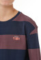 Lange pyjama van interlock met streepjes aan de manchetten, cacaobruin - Nightwear