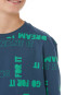 Schlafanzug lang Interlock Bündchen deep blue - Nightwear
