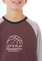 Pyjama long à manches raglan, couleur chocolat - Nightwear