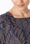 Long-Sleeve Interlock Nightshirt with Boat Neckline, Deep Sea Blue Patterned - Interlock
