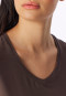 Long-Sleeve V-Neck Shirt, Deep Brown - Mix+ Relax