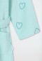 Bademantel Velour Herzchen hellgrün - Aqua