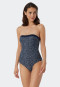 Bandeau-Badeanzug variable Träger Softcups dunkelblau-gemustert - Sea Blossom