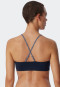 Bandeau bikini top lined soft cups variable straps dark blue - Mix & Match Reflections