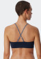 Bandeau-bikinitop gevoerd softcups verstelbare bandjes donkerblauw - Mix & Match Reflections