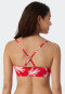 Bandeau-bikinitop gevoerd softcups verstelbare bandjes koraalrood - Mix & Match Coral Life