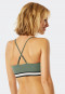 Bikini top a fascia imbottito con spalline regolabili color cachi - California Dream
