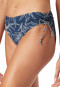 Bandeau beugel bikini soft cups variabele bandjes midi slip verstelbare zijkanten blauw gedessineerd - Ocean Swim