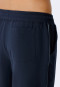 Bermuda in tessuto felpato realizzato in cotone biologico a righe, blu scuro - Mix+Relax