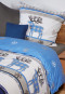 Parure de lit 2 pièces renne bleu - flanelle castor
