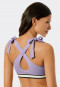 Bikini top a bustier con coppe estraibili e spalline regolabili di colore viola - California Dream