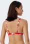 Bikini-triangeltop uitneembare cups verstelbare bandjes koraalrood - Mix & Match Coral Life