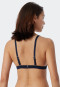 Top a triangolo per bikini con coppe removibili e spalline regolabili, a righe, blu scuro - Mix & Match Reflections