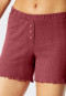 Pants short organic cotton openwork decorative buttons berry - Mix & Relax
