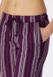 Pantalon long matière tissée coton bio rayures prune - Mix+Relax