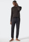 Pantaloni lounge lunghi con polsini, fine interlock, fantasia, marrone scuro - Mix+Relax