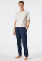 Loungebroek lang fleece manchetten donkerblauw - Mix+Relax