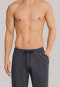 long lounge pants jersey dark gray and white check - Mix & Relax Cotton