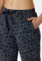 Loungehose lang Modal Bündchen gemustert nachtblau - Mix+Relax