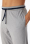 Pantaloni lounge lunghi in cotone biologico con fondo gamba in costina elasticizzata e motivo a righe, grigio screziato - Mix+Relax