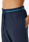 Long midnight blue lounge pants in organic cotton with cuffs and stripes – Mix & Relax