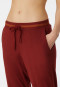 Pantalon d'intérieur long bords-côtes coton bio terracotta - Mix+Relax