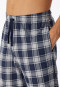 Pantalon d'intérieur long coton bio carreaux bleu nuit - Mix+Relax