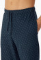 Loungebroek lang biologisch katoen petrol met patroon - Mix+Relax