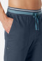 Pantaloni lunghi in felpa di cotone organico con polsini a righe blu notte - Mix+Relax
