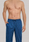Lounge pants long woven fabric blue-gray patterned - Mix & Relax
