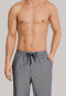 Loungehose lang Webware Fischgrat dunkelgrau gemustert - Mix & Relax