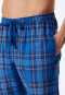 Pantaloni lounge lunghi in cotone biologico a quadri indaco - Mix+Relax