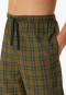 Lounge pants long woven fabric organic cotton check olive - Mix & Relax