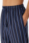 Pantalon d'intérieur long matière tissée coton bio rayures bleu nuit - Mix+Relax
