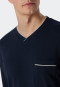 Chemise de nuit manches longues interlock bleu foncé - Fine Interlock