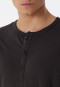 Sleep shirt long-sleeved organic cotton button placket stripes anthracite - Comfort Nightwear