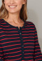 Nachthemd langarm Ringel Knopfleiste schwarz-rot - selected! premium inspiration