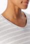 Long-sleeved sleep shirt stripes silver-grey mottled - Casual Essentials