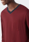 Nachthemd langarm V-Ausschnitt gemustert bordeaux/dunkelblau - Essentials Nightwear
