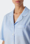 Pajamas short cotton woven satin button placket piping light blue - selected! premium inspiration