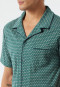 Pyjama kurz Feininterlock Paspeln gemustert dunkelgrün - Fine Interlock