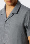Pyjama kort Tencel geweven stof donkerblauw - selected! premium