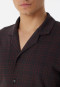 Pyjama lang interlock knoopsluiting geruit antraciet - Fine Interlock