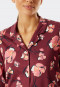 Pajama long lapel collar floral print plum - Modern Floral
