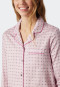 Pyjama lang geweven satijnen reverskraag grafische print rosé - Selected! premium inspiratie