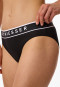Slip rio double côtelé coton bio noir - Pure Rib