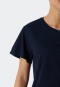 Pyjama kort biologisch katoen donkerblauw - Essential Stripes