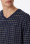 Short dark blue checkered pajamas - Dark Sapphire