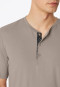 Pyjamas short interlock button placket brown gray patterned - Fine Interlock